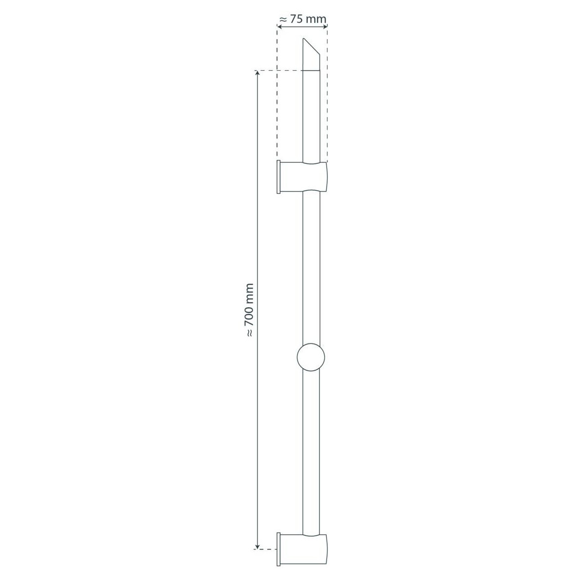 67131 SIGNO Barre de douche, chromé, réglable en hauteur