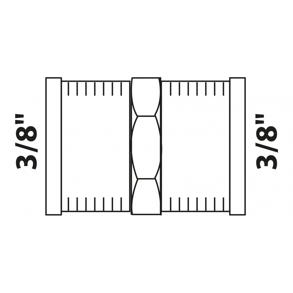 988953155 BR manchon double, vierge, 3/8" F, (3270)