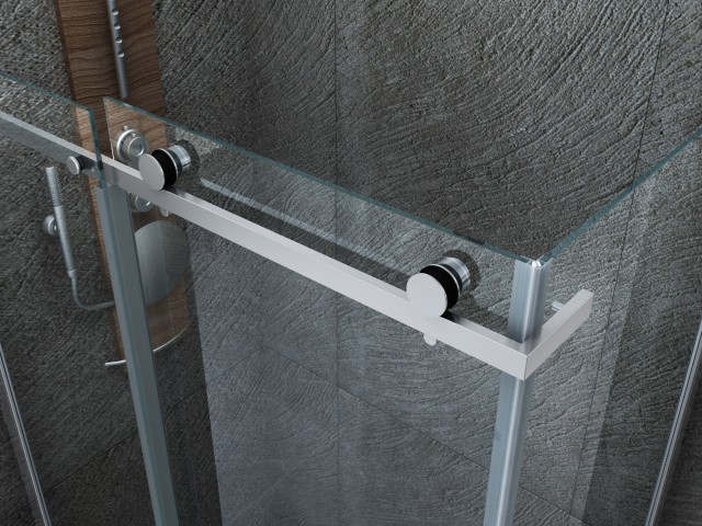 ALONI CABINE DE DOUCHE – PORTE COULISSANTE ET PAROI LATÉRALE - 900X1200X1950MM - CHROME-VERRE CLAIR