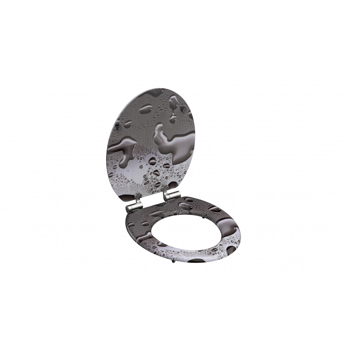 80123 abattant WC en MDF GREY STEEL, avec frein de chute