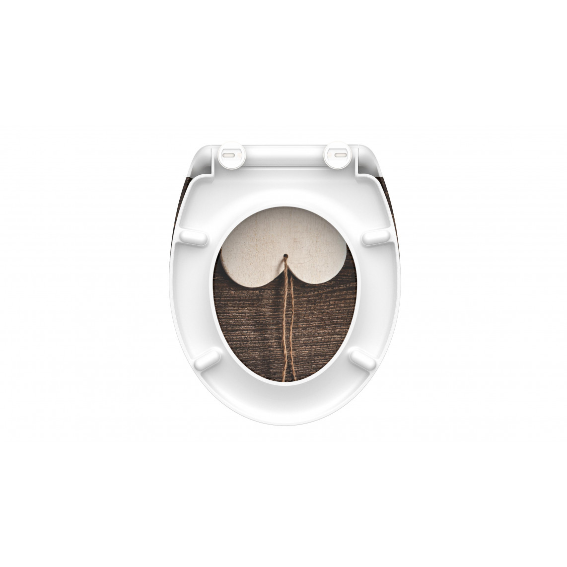 82377 abattant WC en Duroplast WOOD HEART, avec frein de chute et déclipsable