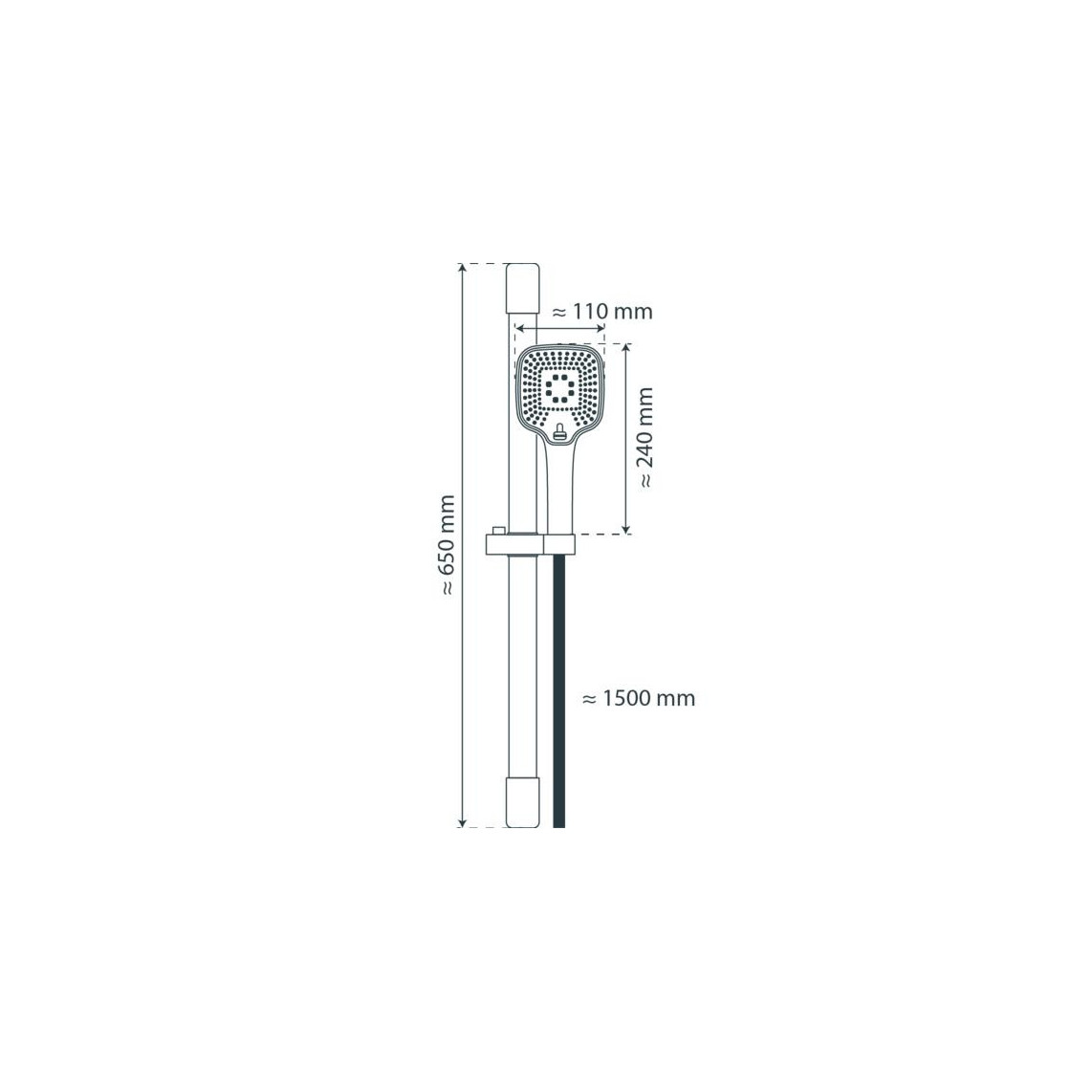 64801 RAVENNA set barre de douche, chromé/blanc