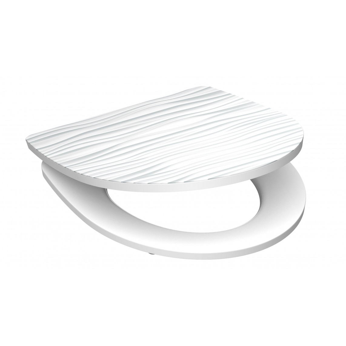 82584 abattant WC en Duroplast HG WHITE WAVE, avec frein de chute et déclipsable
