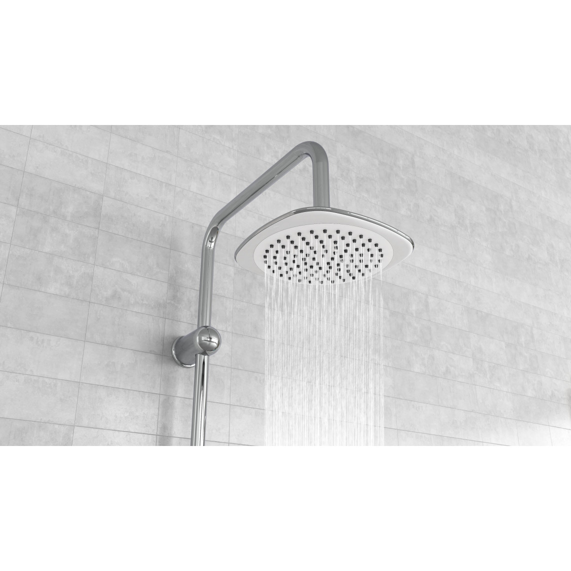 DXLD60087CS DUSCHTRAUM Set douche de pluie, chromé/blanc