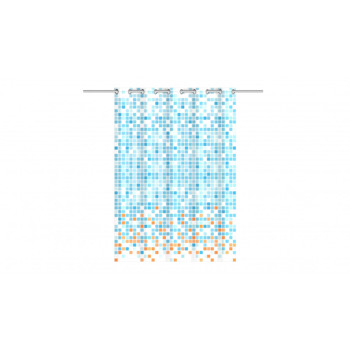 BA0402 rideau de douche, mosaïque bleu/orange