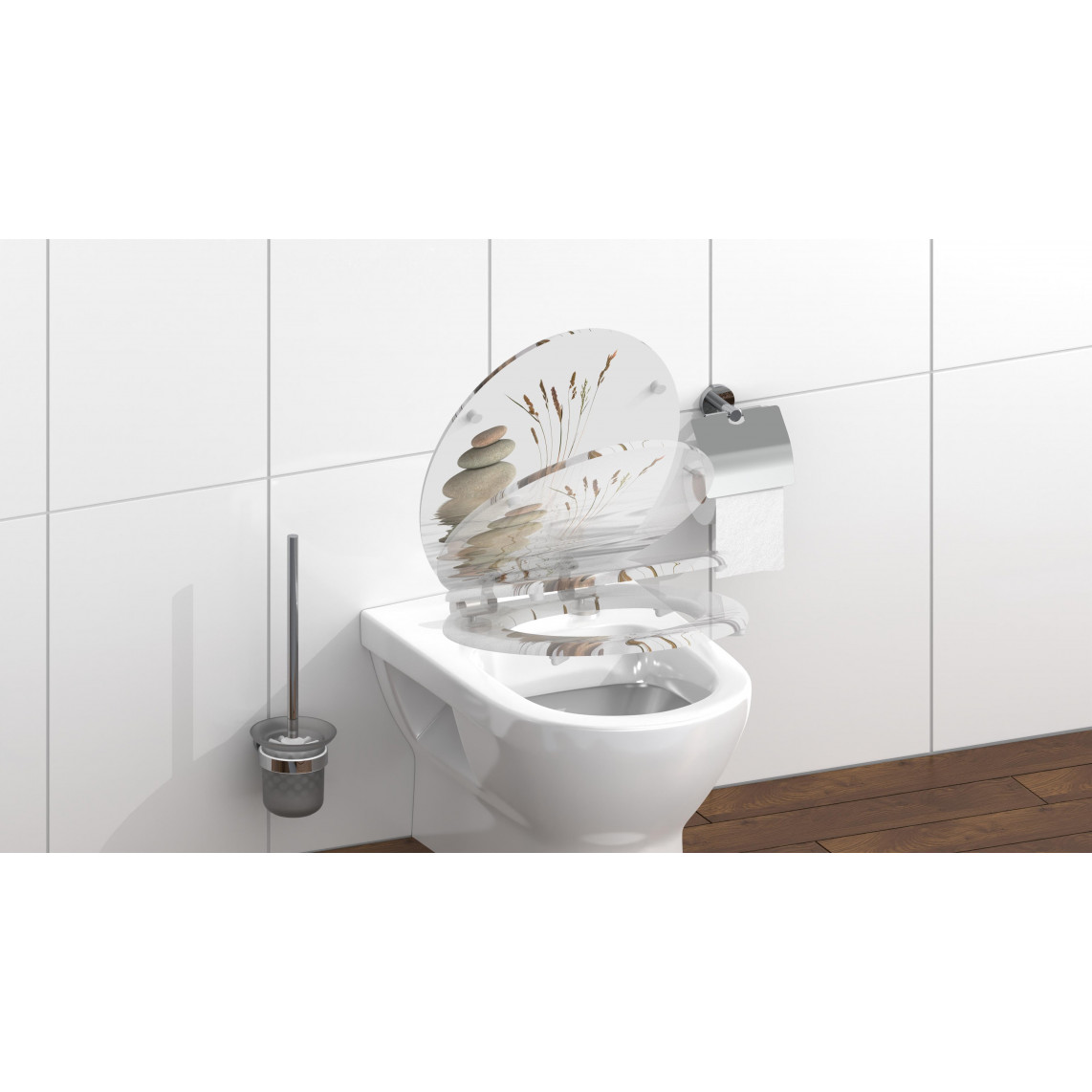80122 abattant WC en MDF BALANCE, avec frein de chute