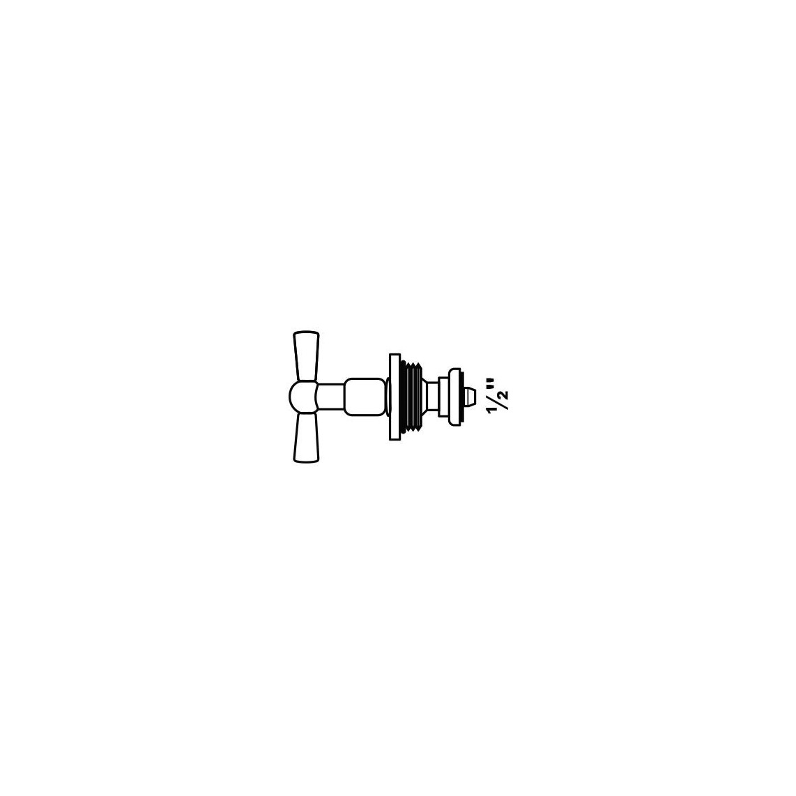 98614740 Partie supérieure du bâillon, chromé, 1/2"