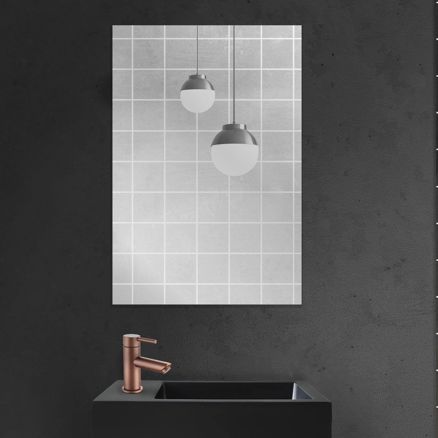 ALONI MIKARO MIROIR DE TOILETTE - AVEC CADRE - 40X60X1,9 CM - NOYER