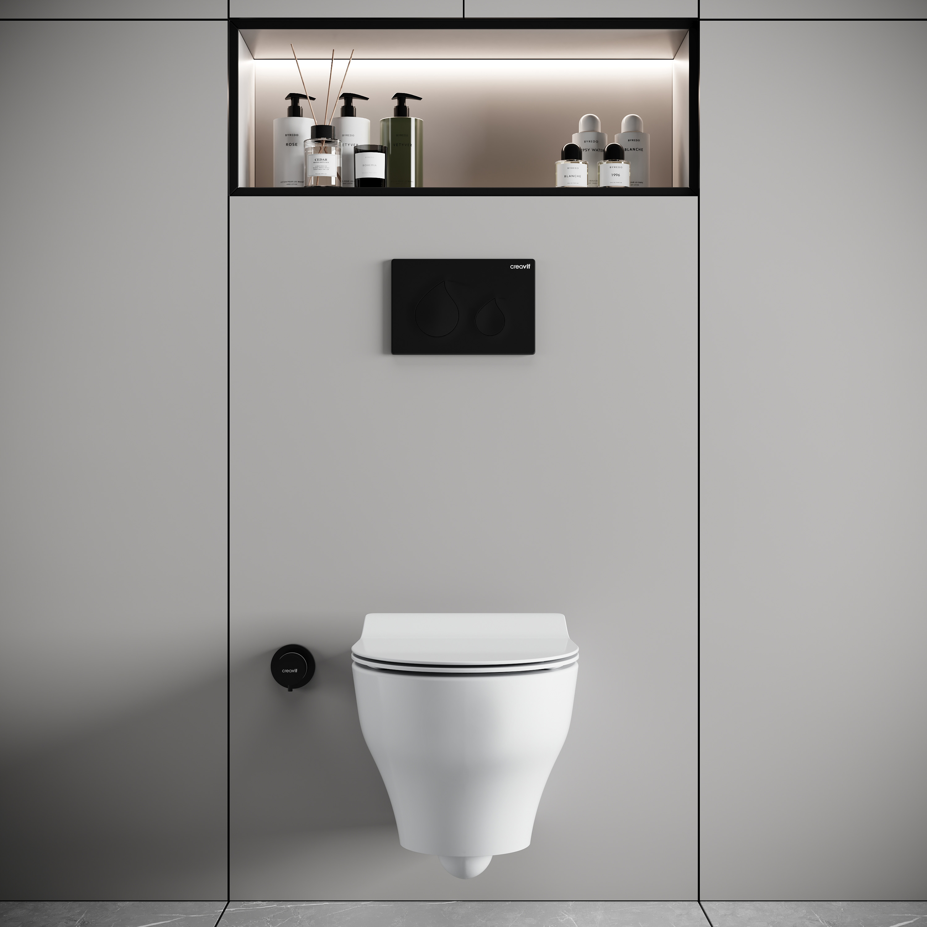 CREAVIT NESS WC SUSPENDU - TORNADO FLUSH - SANS BRIDE - SANS ABATTANT WC - BLANC BRILLANT