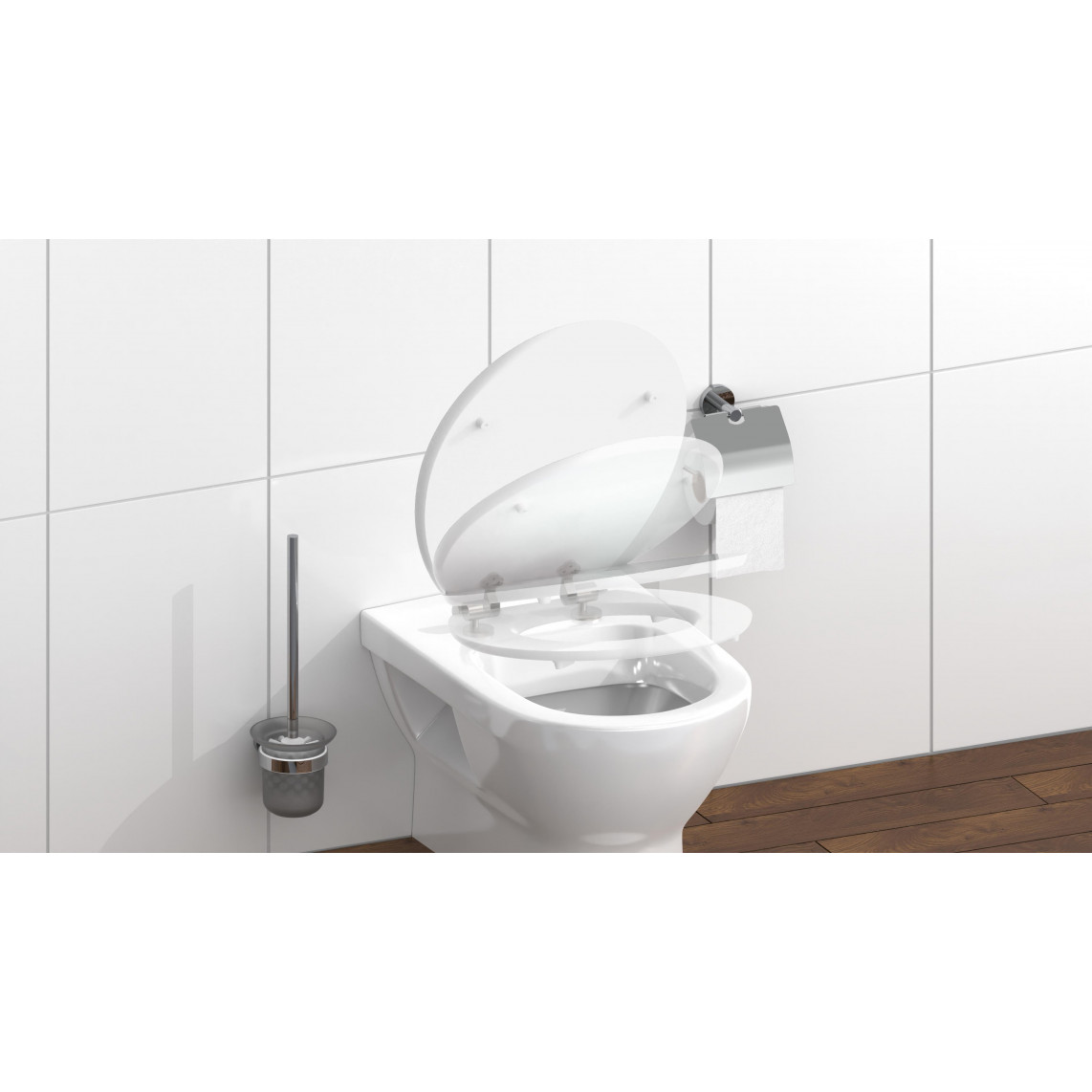 80549 abattant WC en MDF HG FLOWERS AND WOOD, avec frein de chute