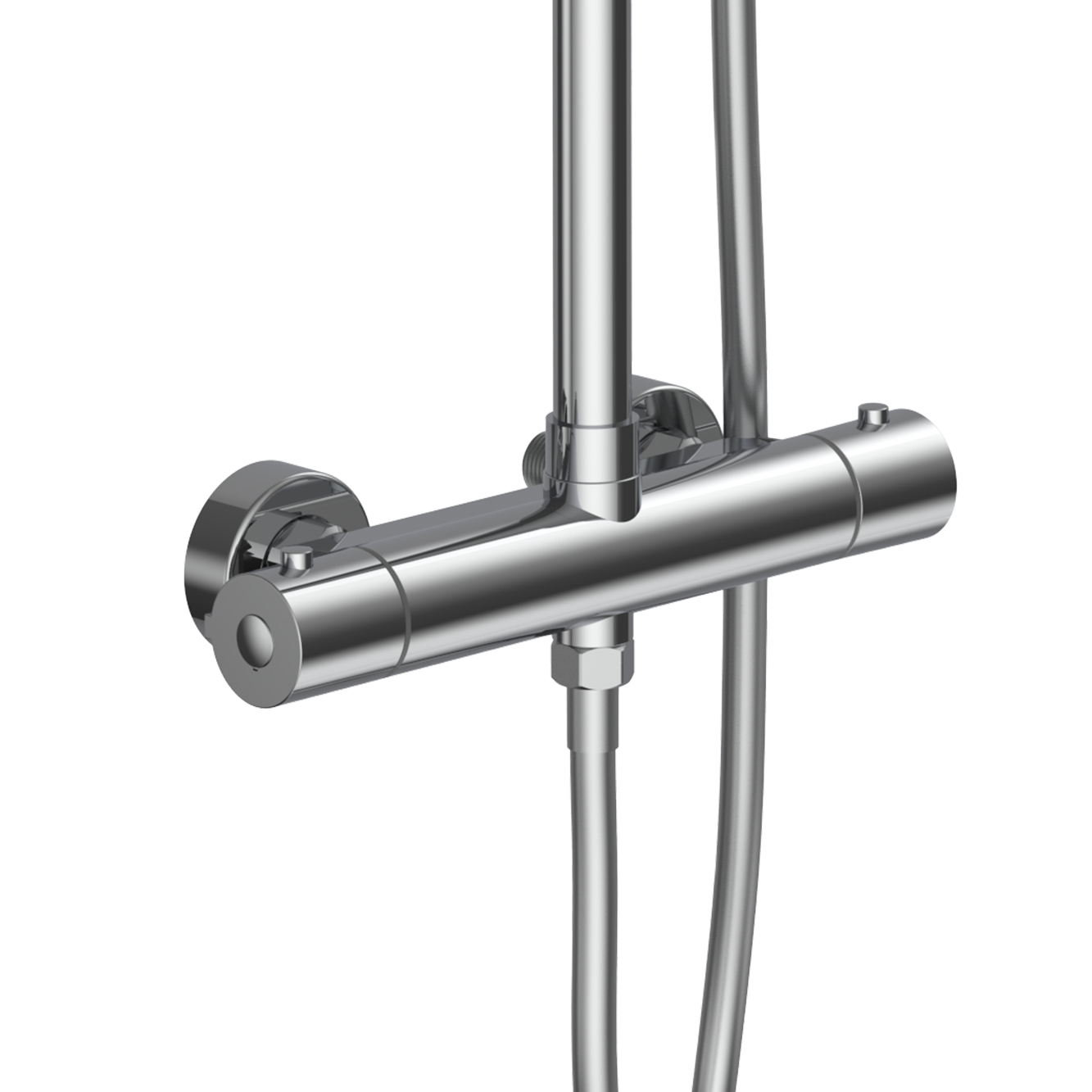ALONI OPTIMA RONDO SET DE DOUCHE À JETS DE PLUIE – THERMOSTATIQUE – MONTAGE APPARENT – COOL TOUCH - BELGAQUA – CHROME