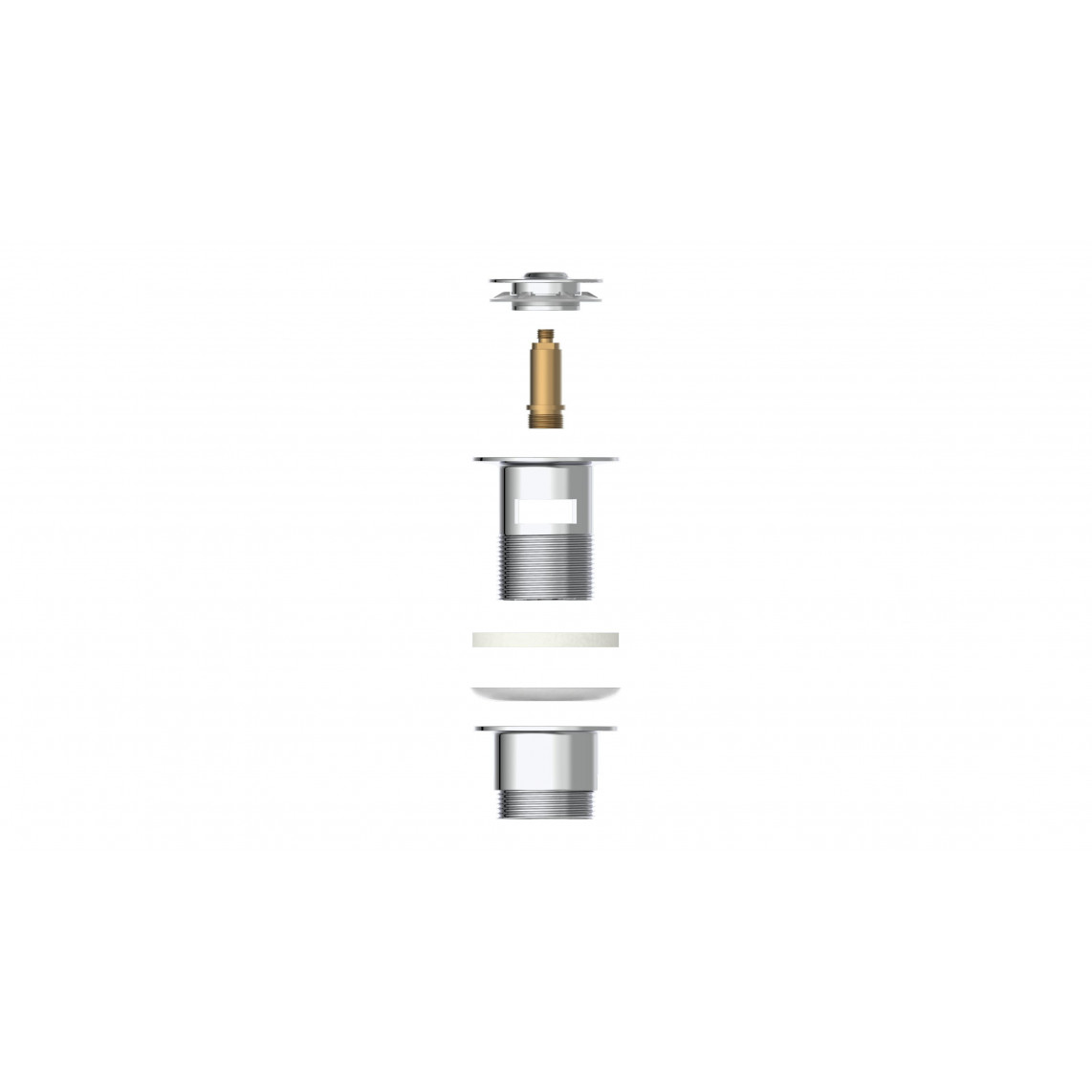 98807320 DAV-2WK vanne d'évacuation, chromé, 1 1/4" x 65 mm