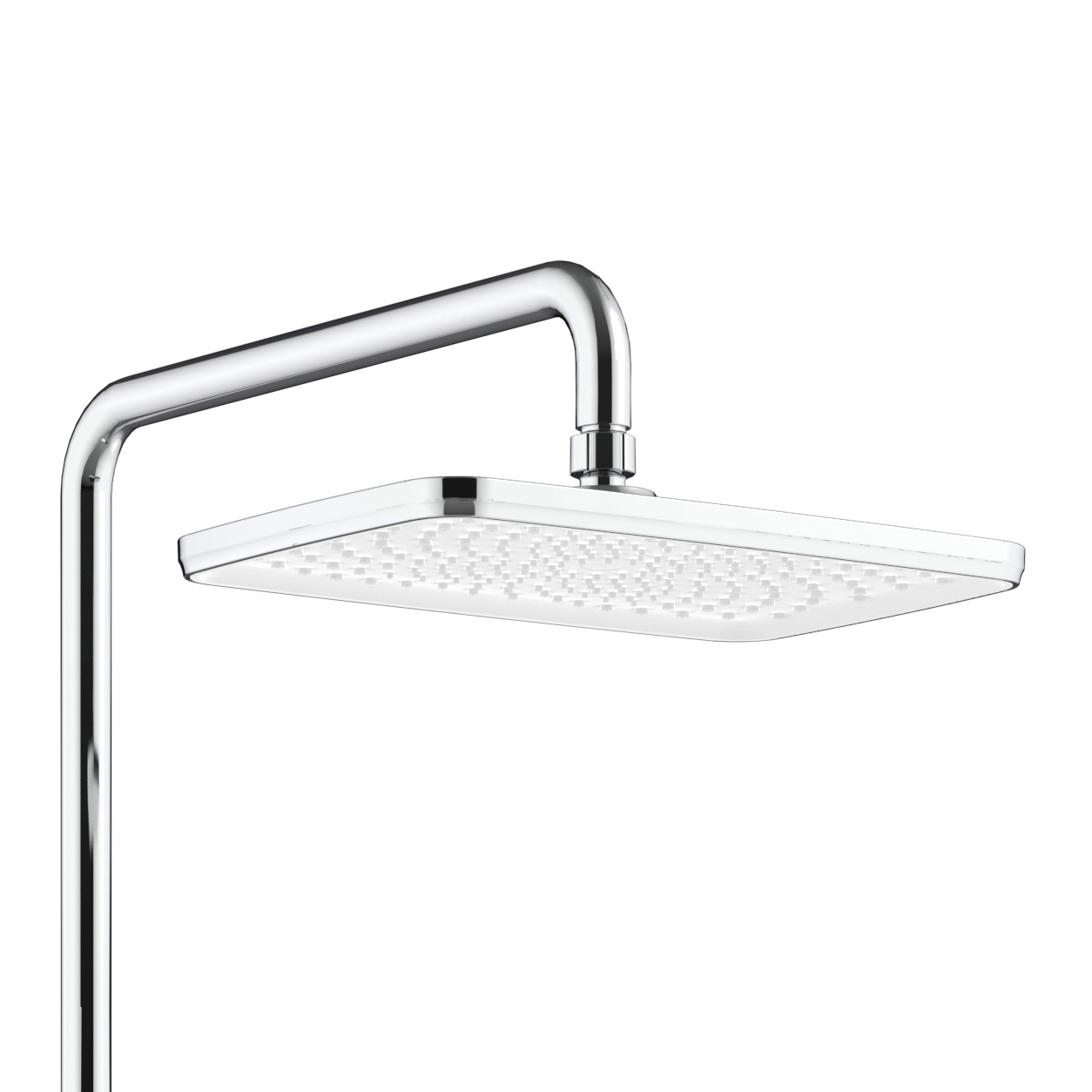 ALONI ROBINET DE DOUCHE THERMOSTATIQUE AVEC TABLETTE CHROME BLANC