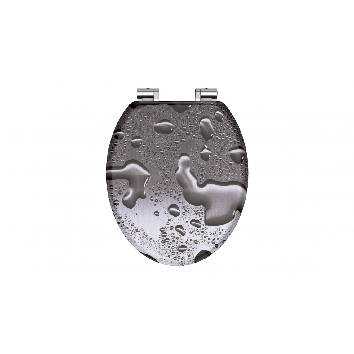 80123 abattant WC en MDF GREY STEEL, avec frein de chute