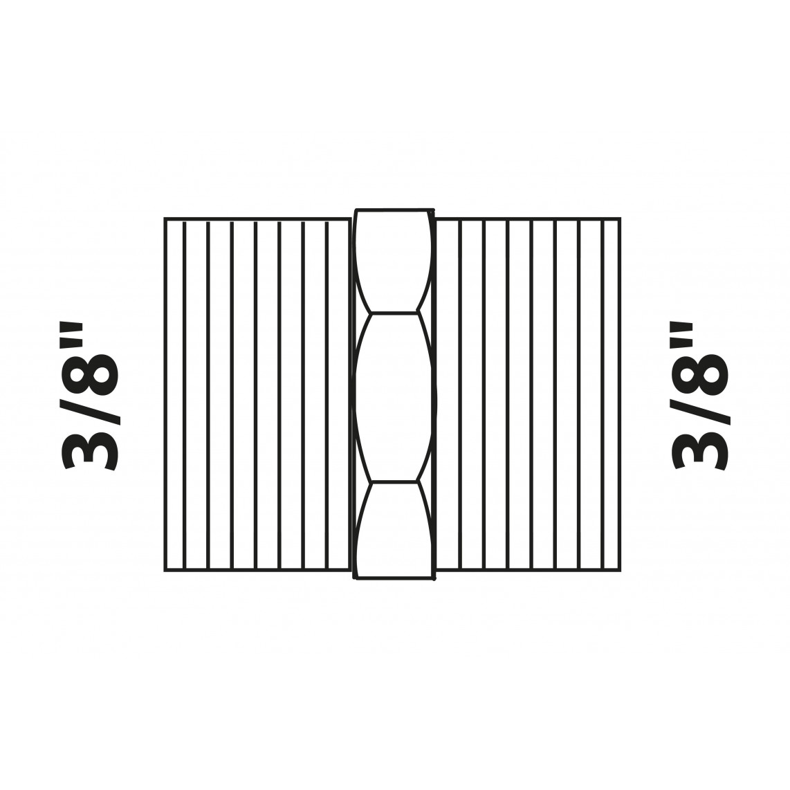 988951155 BR mamelon double, vierge, 3/8" M, (3280)