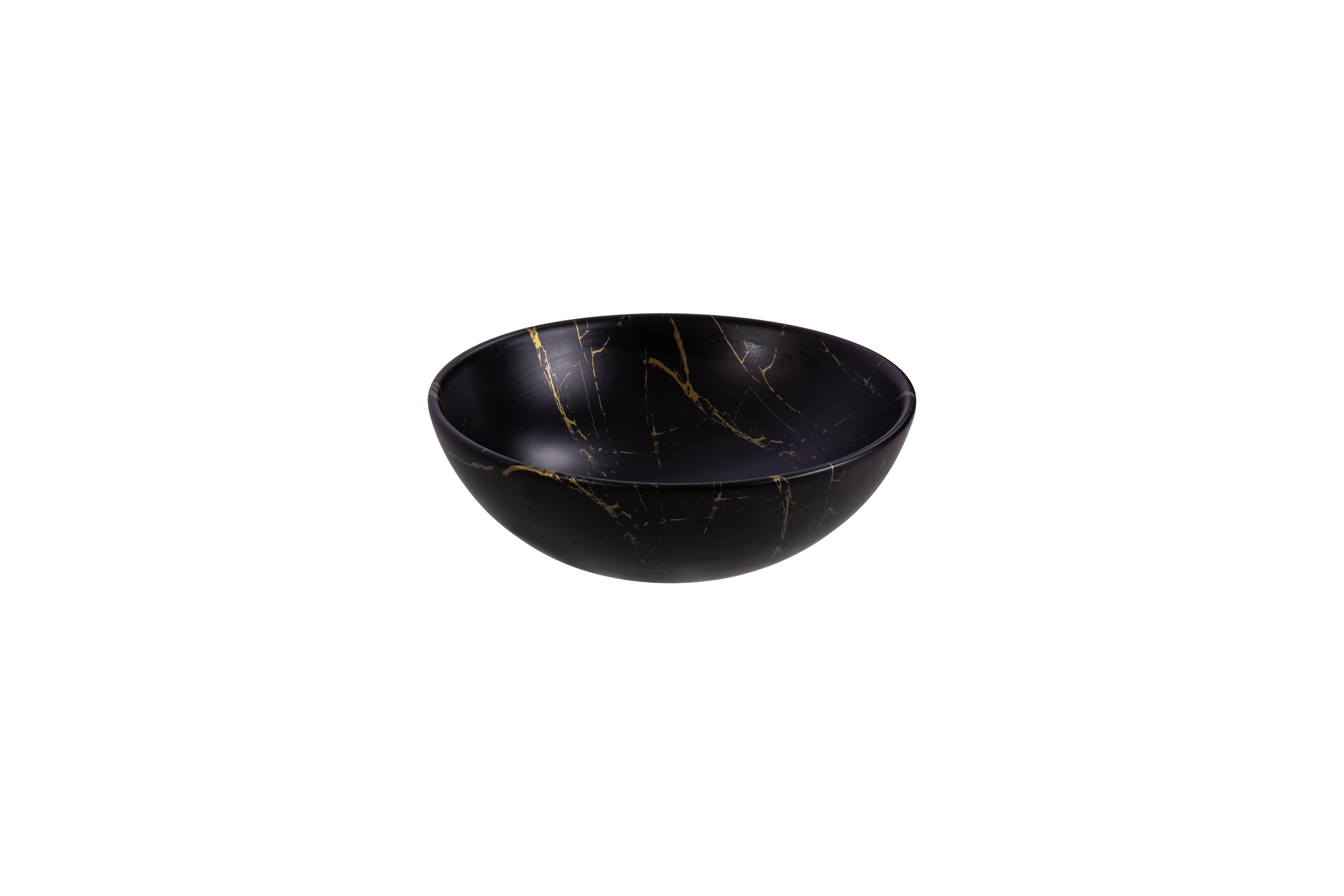 ALONI TIVRA LAVABO - À POSER – SANS TROP-PLEIN – SANS TROU DE ROBINET – AVEC BONDE CLIC-CLAC – CÉRAMIQUE – 38X13X38 CM – MARBRE NOIR/OR