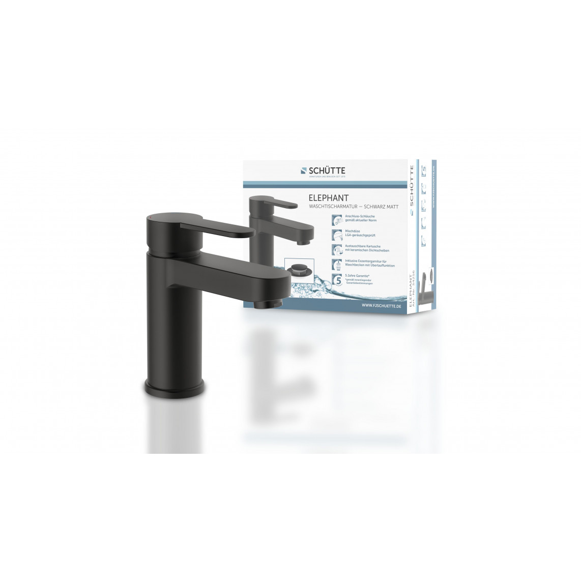 34216 ELEPHANT Mitigeur lavabo, noir mat