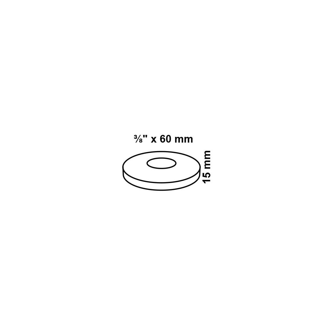 988131248 rosace pour robinetterie, chromé, 3/8" x 60 mm x 15 mm