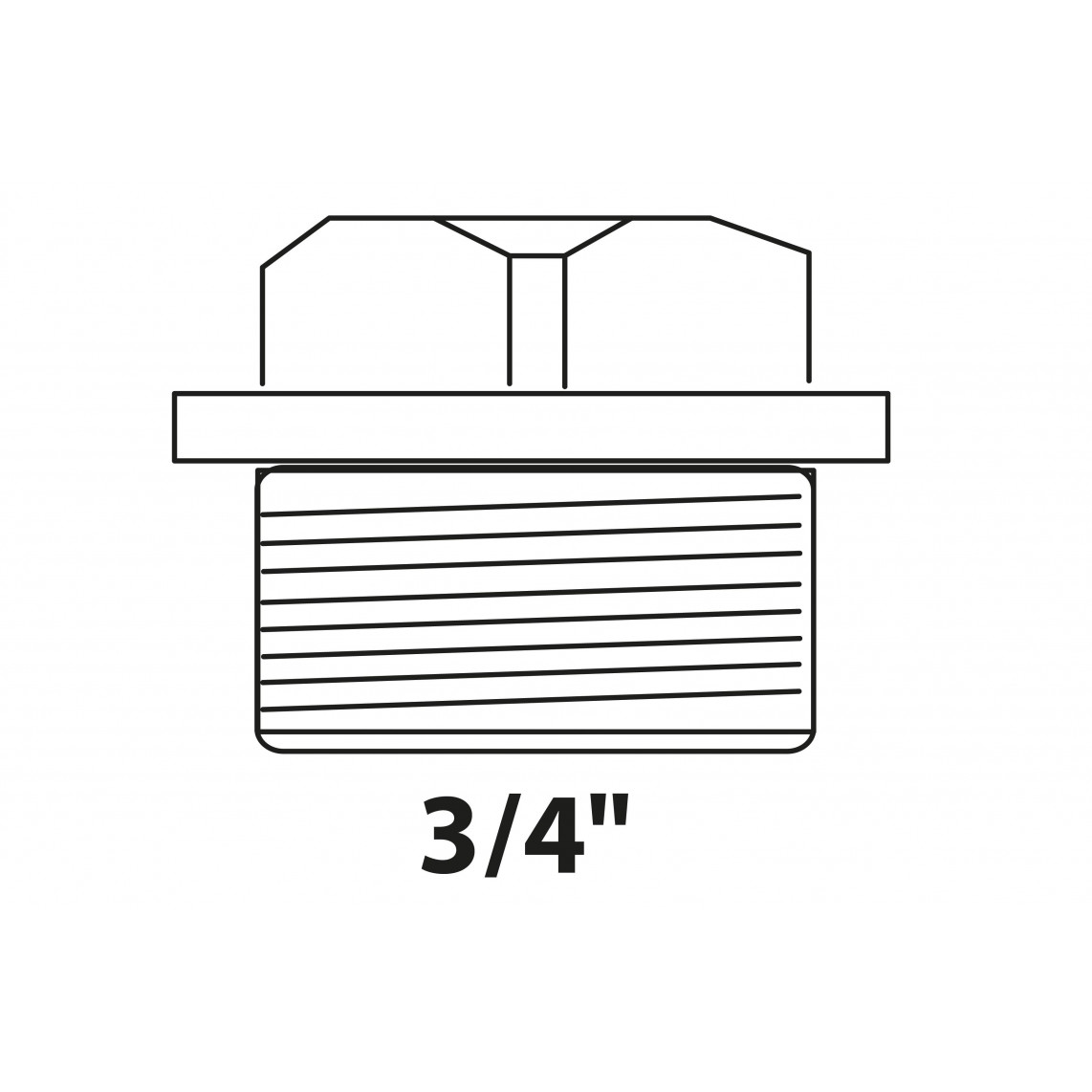 988958313 BR bouchon, vierge, 3/4" M, (3290)