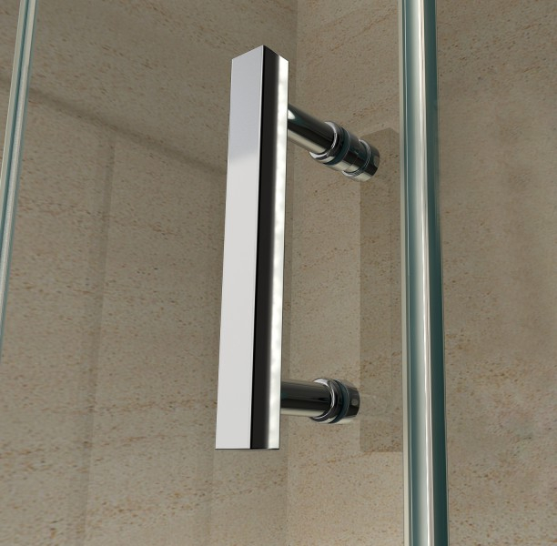 ALONI CABINE DE DOUCHE – PORTE PIVOTANTE ET PAROI LATÉRALE -800X800X1900MM - CHROME-VERRE CLAIR