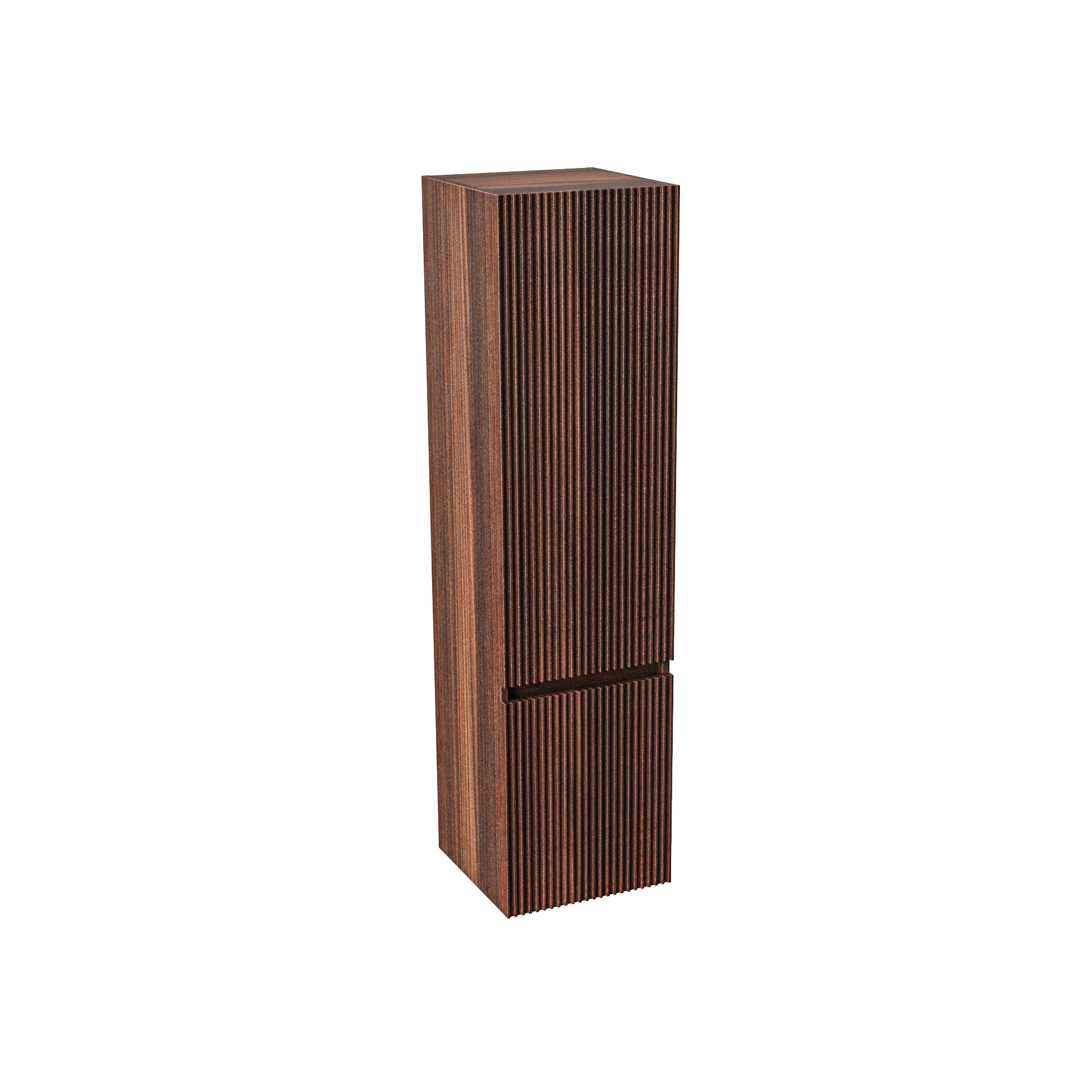ALONI ELA COLONNE - 2 PORTES - SANS POIGNEE - SOFT CLOSE - REVERSIBLE - 35X135X35 CM - WENGE