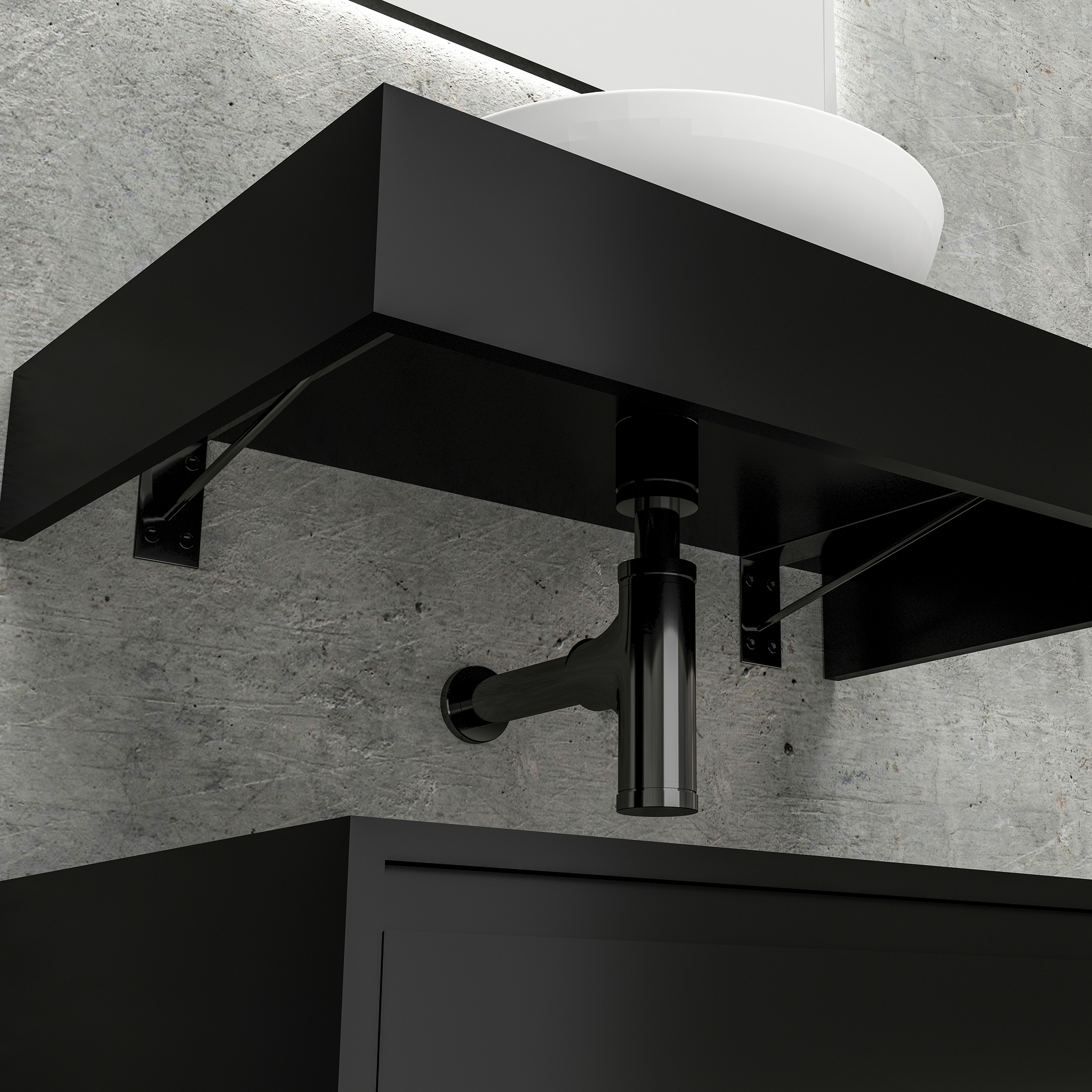 ALONI LINA MEUBLE SOUS-PLAN (80CM) - NOIR MAT