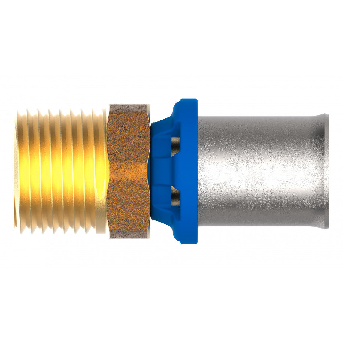 988712555 LT pièce intermédiaire, vierge, 26 mm x 3/4" M, raccord à sertir pour tube multicouche