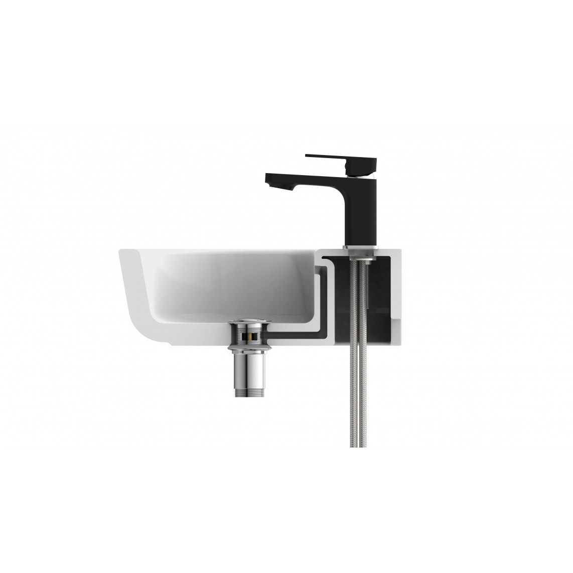 43106 MADAGASKAR Mitigeur lavabo, noir/chromé