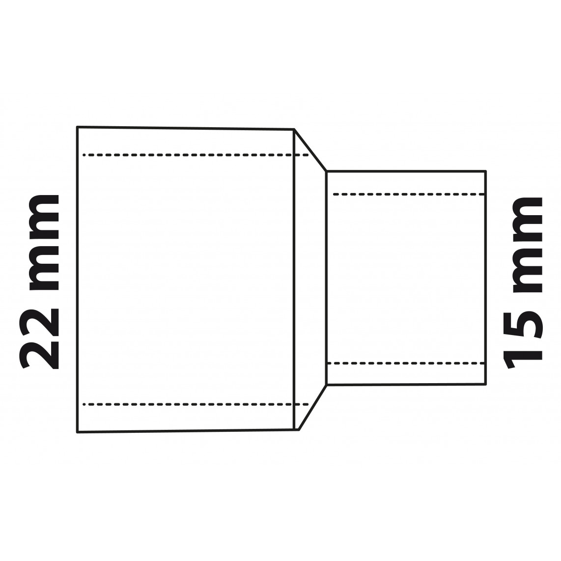 989064017 CU manchon réducteur, vierge, 22 mm x 15 mm, 2 manchons, (5240)