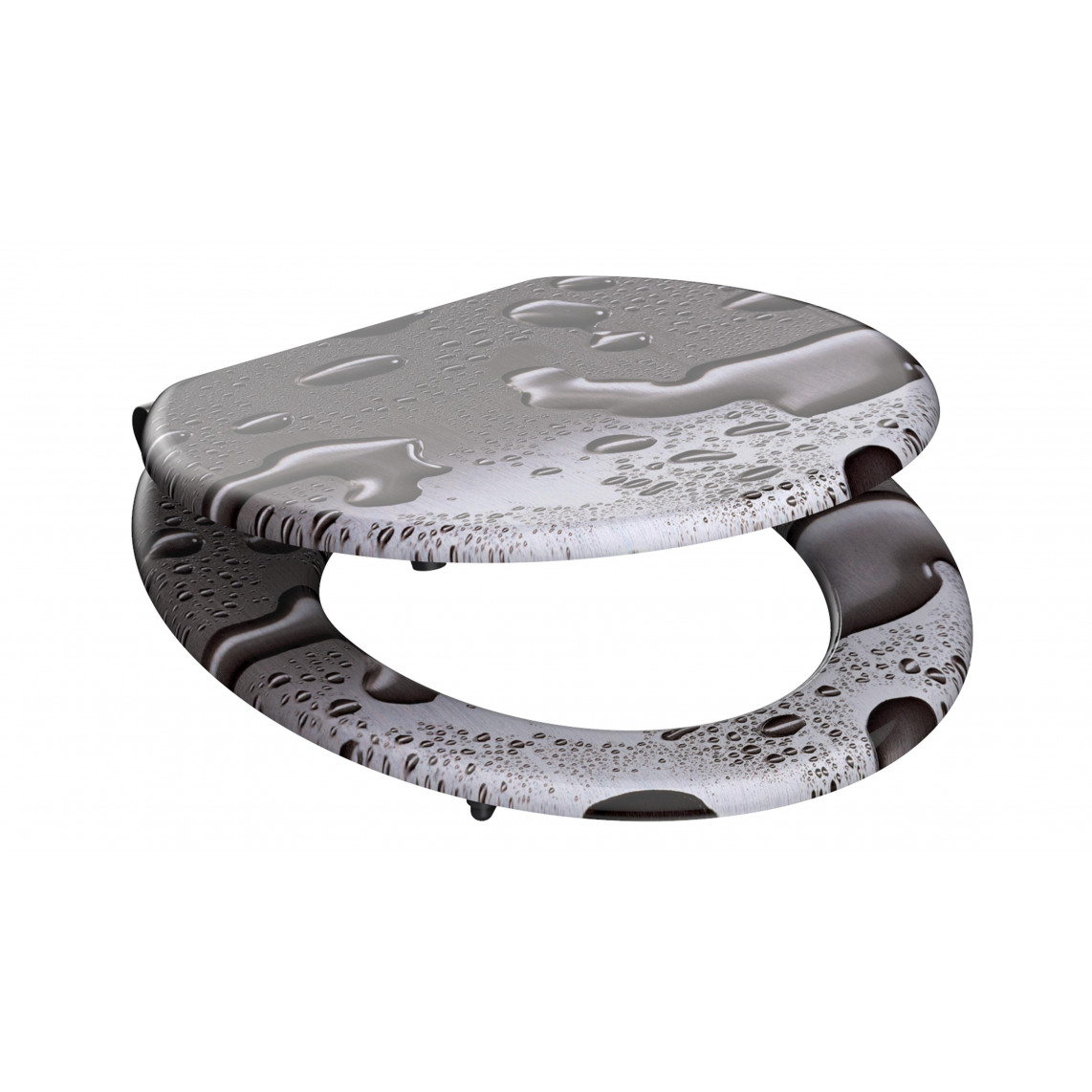 80123 abattant WC en MDF GREY STEEL, avec frein de chute