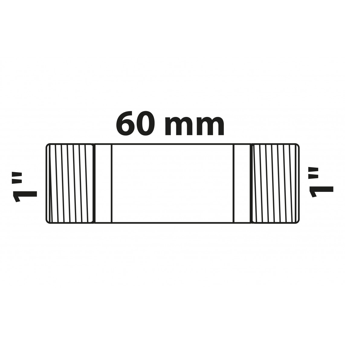 988963113 BR mamelon double, vierge, 1" x 60 mm, (3530)
