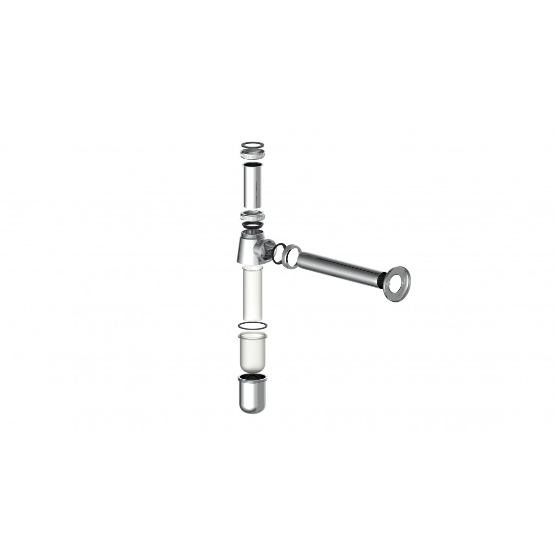 98803110 siphon à bouteille, chromé, 1 1/4" x 32 mm