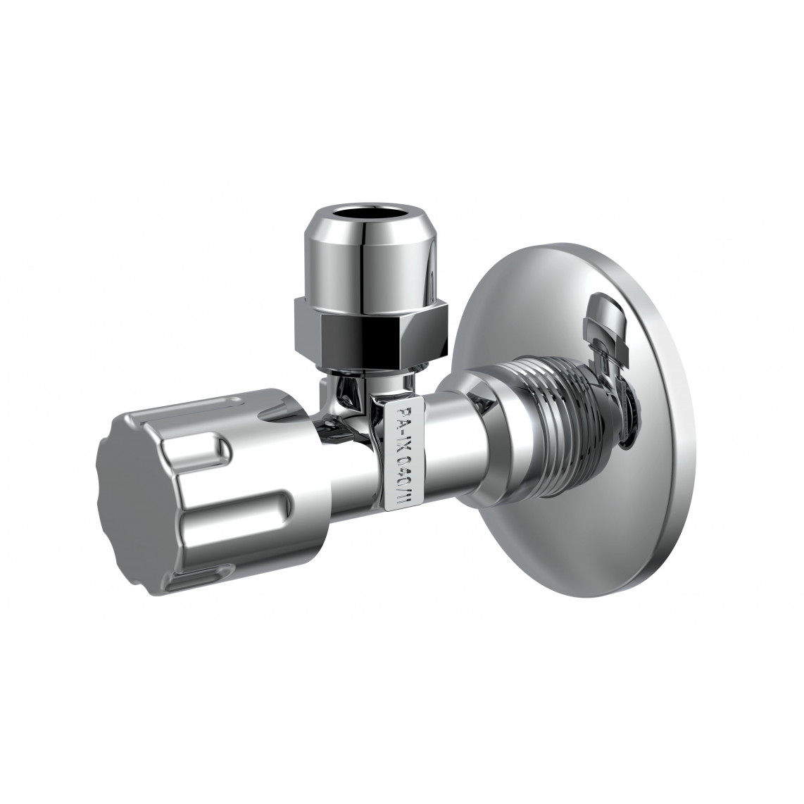 98480400 robinet d'équerre, 1/2" M x 3/8" M x 10 mmQ, avec Rosace de tiroir, auto-étanche