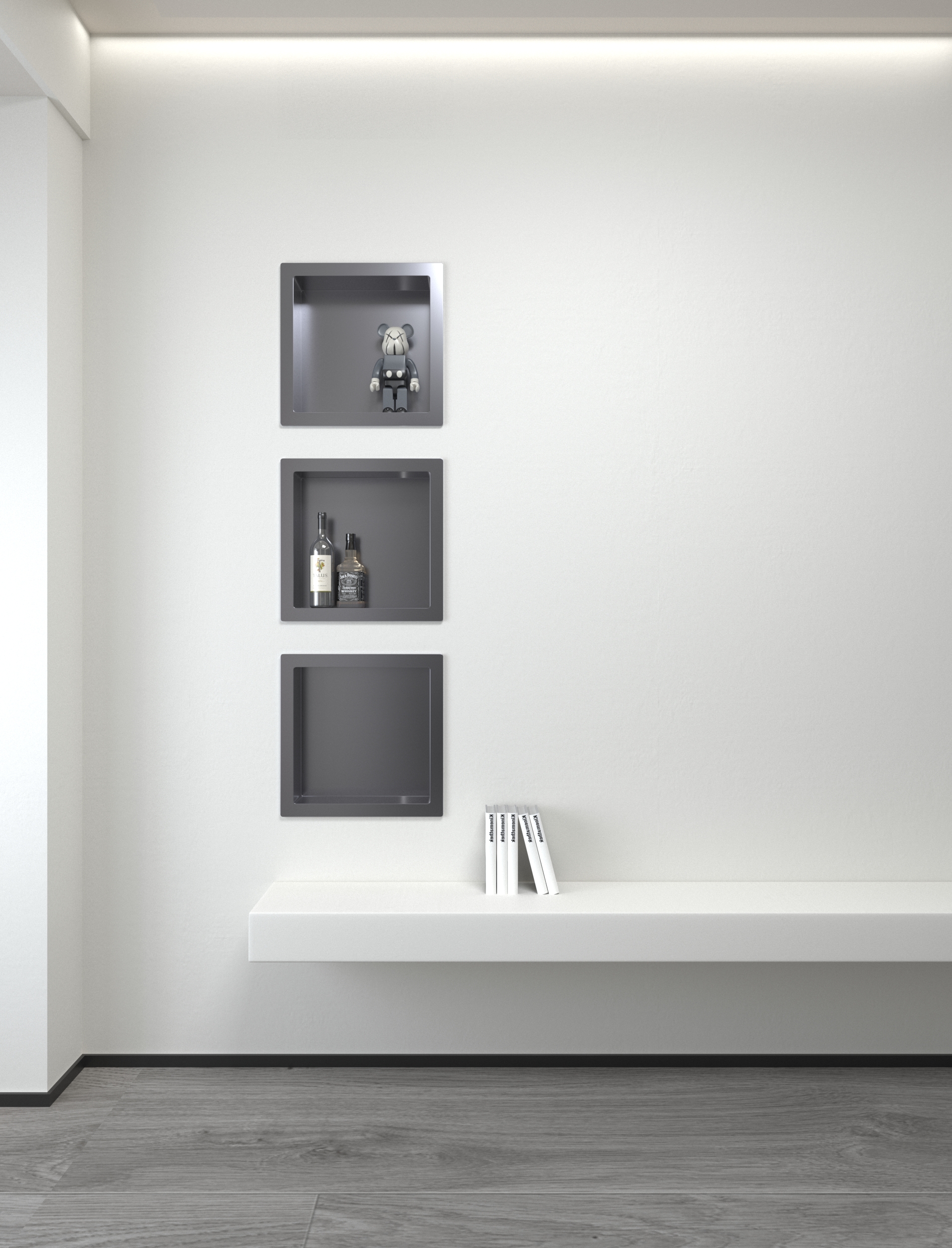 ALONI NICHE ENCASTRÉE (300X300X70MM) - GUNMETAL