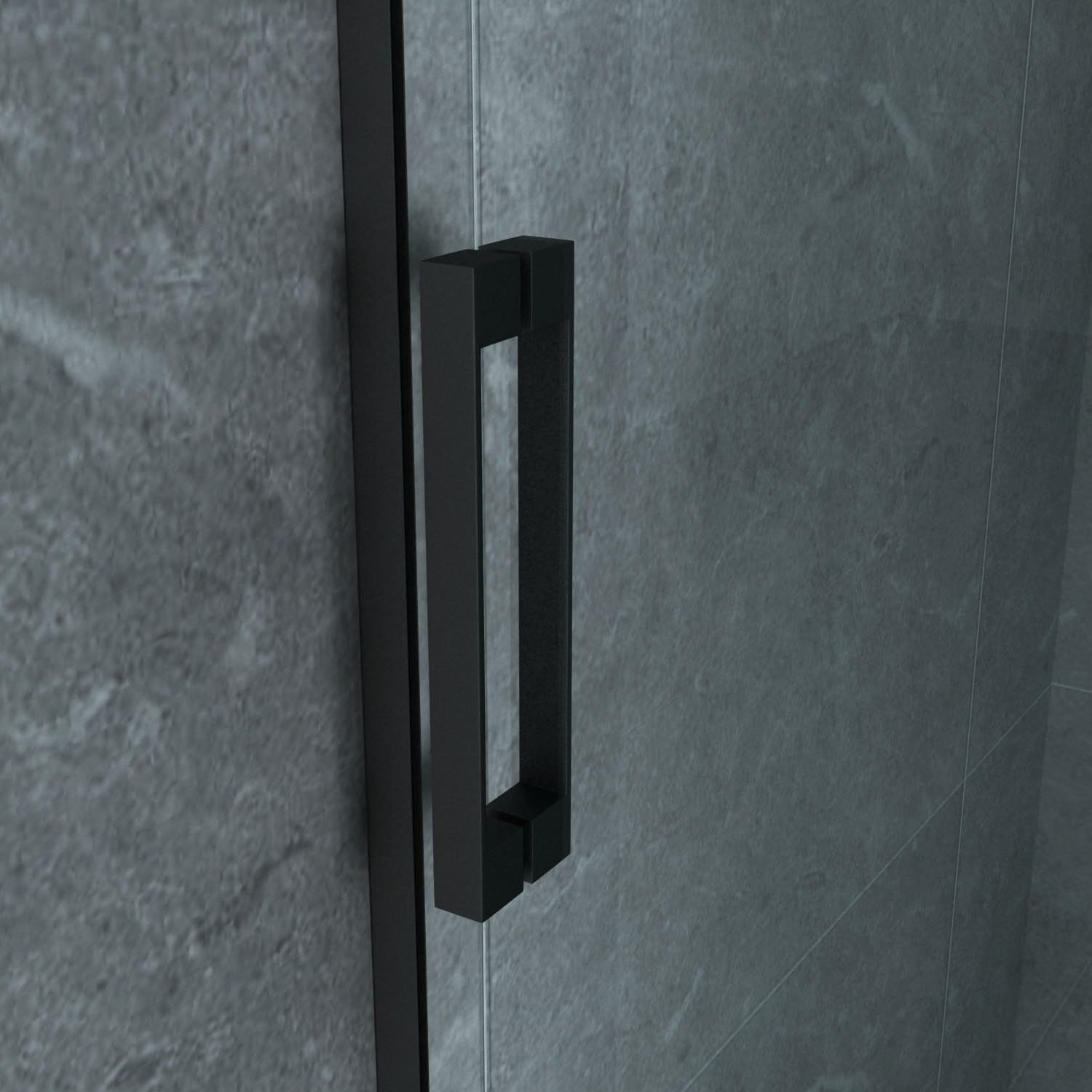 ALONI PORTE COULISSANTE POUR NICHE - 1400X2000MM - NOIR MAT-VERRE CLAIR