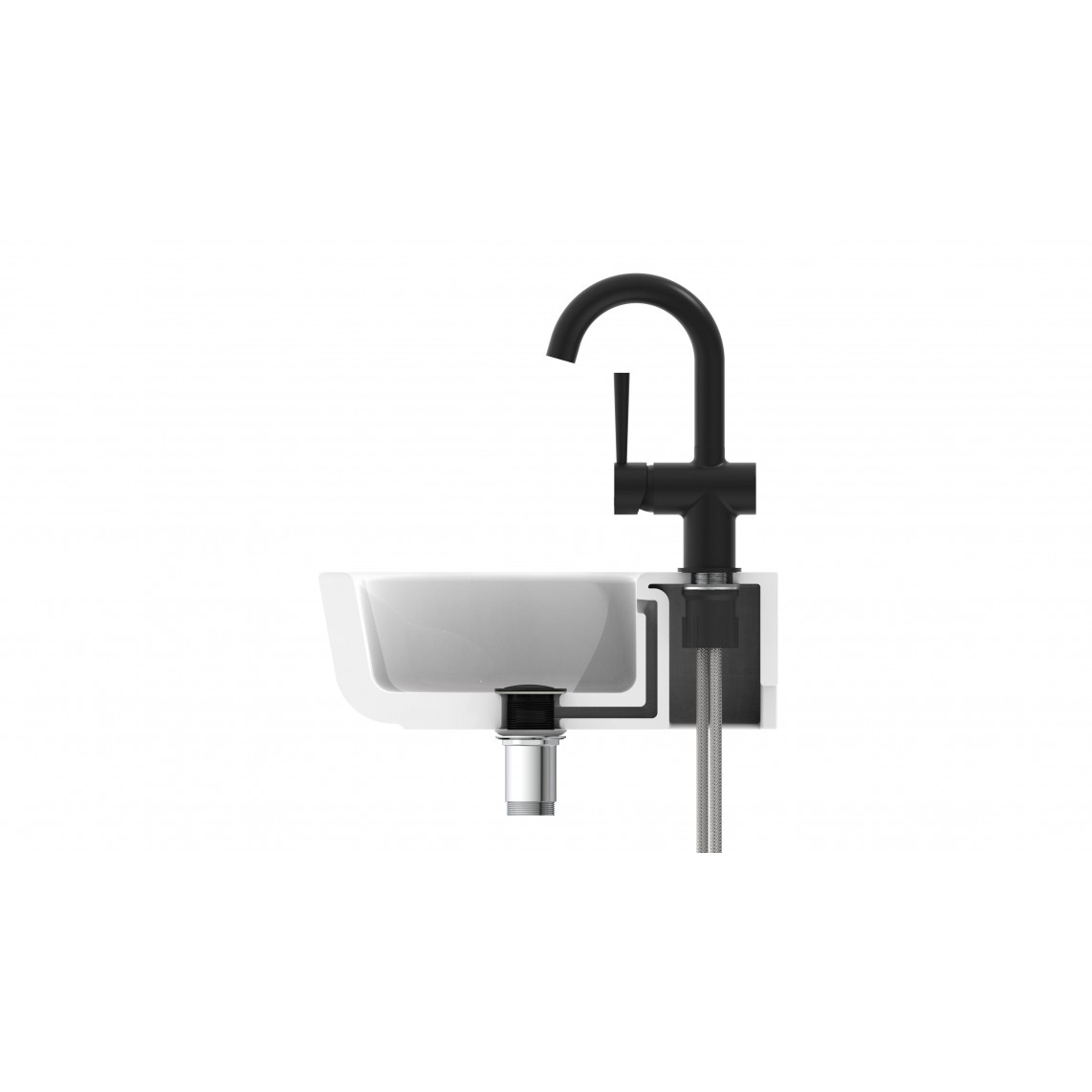 79016 CORNWALL Mitigeur lavabo, noir mat
