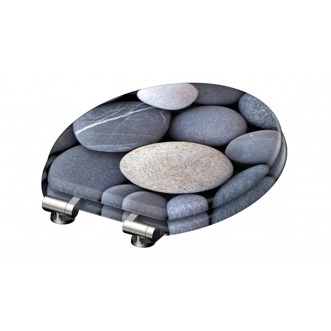 80130 abattant WC en MDF GREY STONES, avec frein de chute