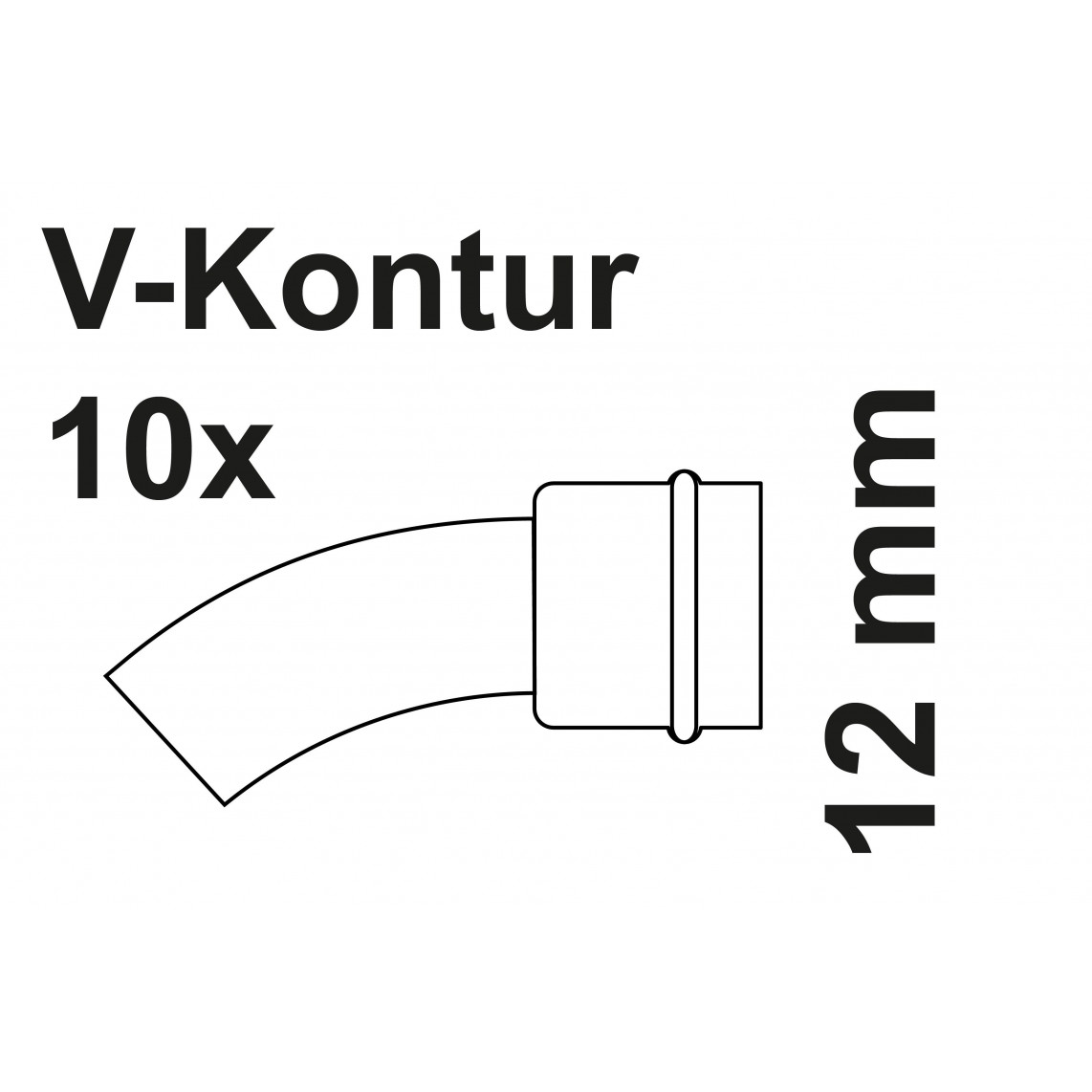 988613155 CU arc 45°, vierge, 12 mm, 1 manchon, (P5040)