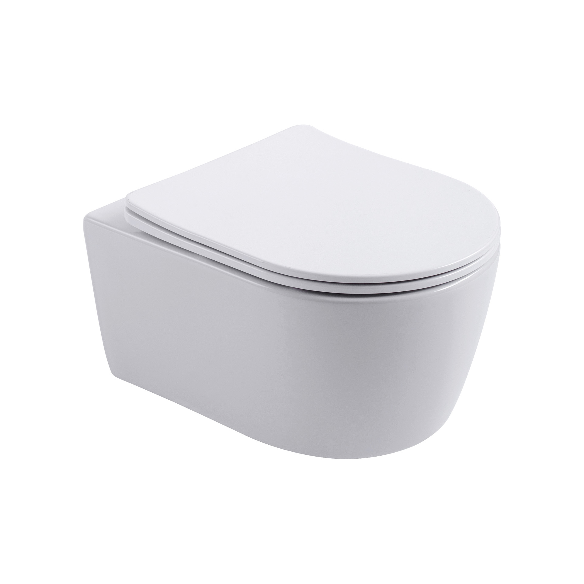ALONI PRO WC SUSPENDU – SANS BRIDE – AVEC ABATTANT – DUROPLAST – SOFT CLOSE – QUICK RELEASE – COMPACT 49 CM - 36X32X49 CM – BLANC MAT
