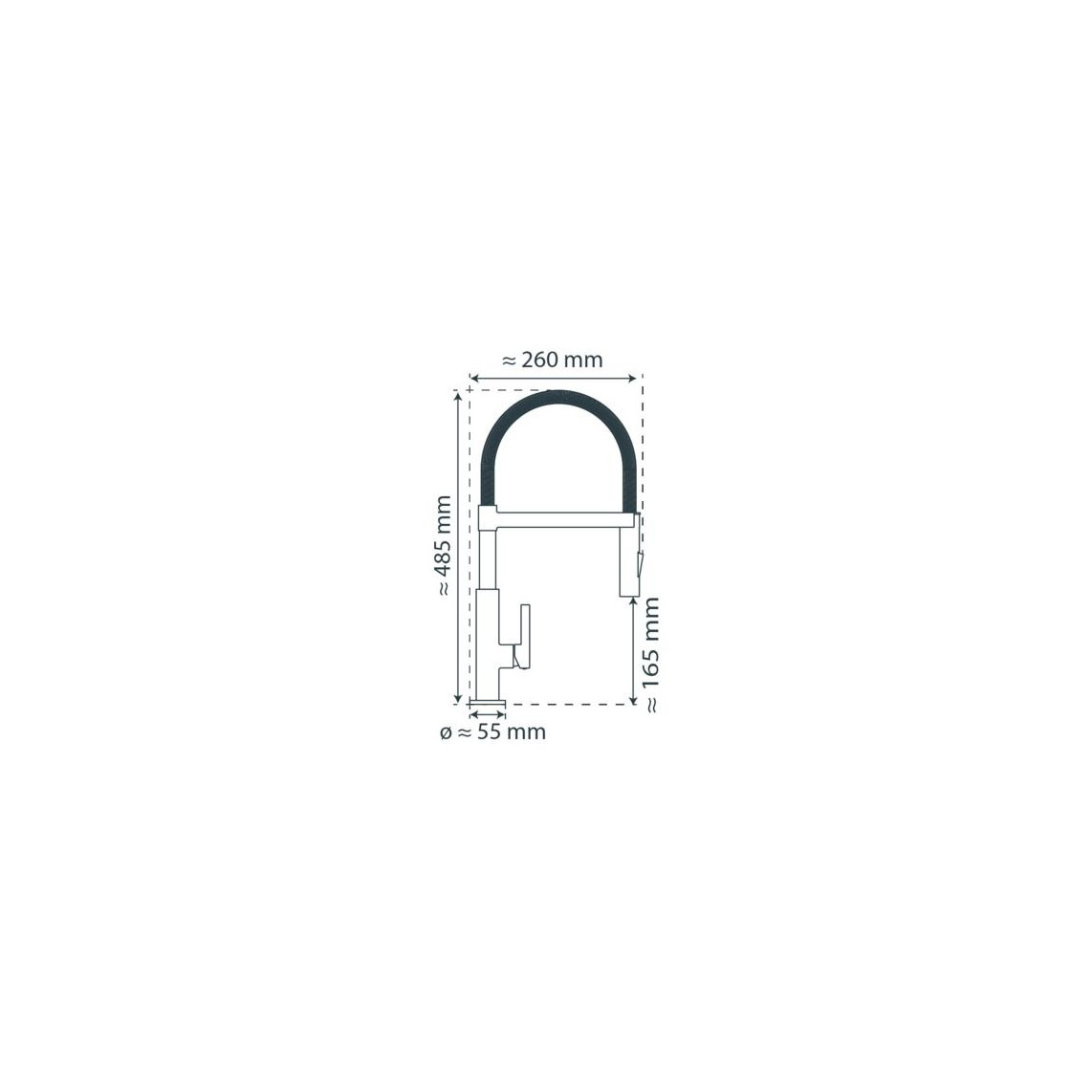 79147 MIAMI Mitigeur évier, noir mat, avec flexible soft-touch