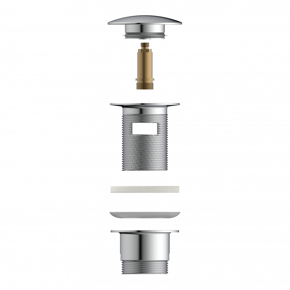98807330 DAV-1WK vanne d'évacuation, chromé, 1 1/4" x 65 mm