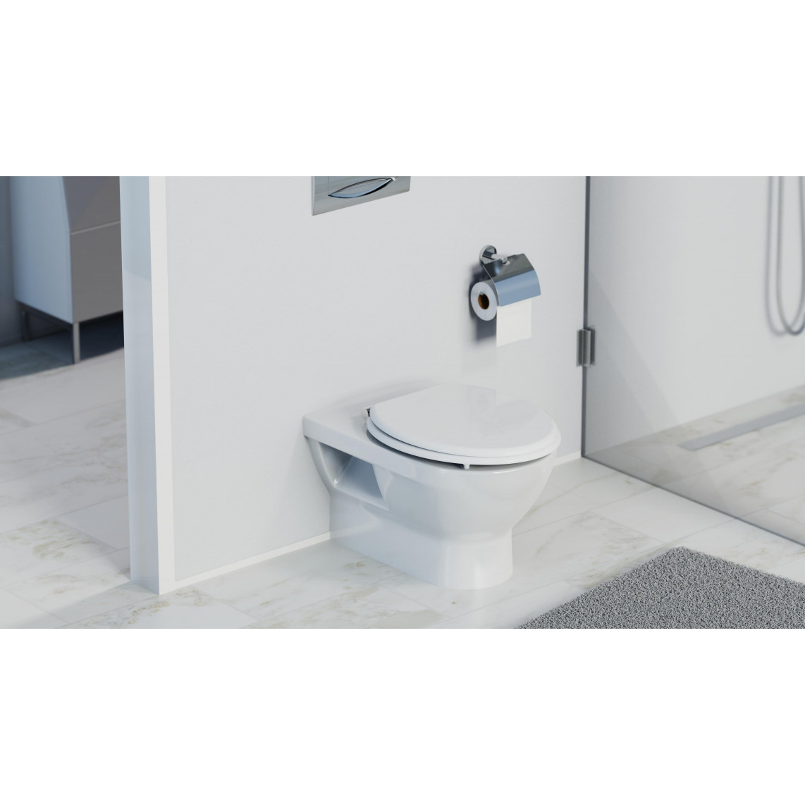 80101 abattant WC en MDF SPIRIT WHITE, avec frein de chute