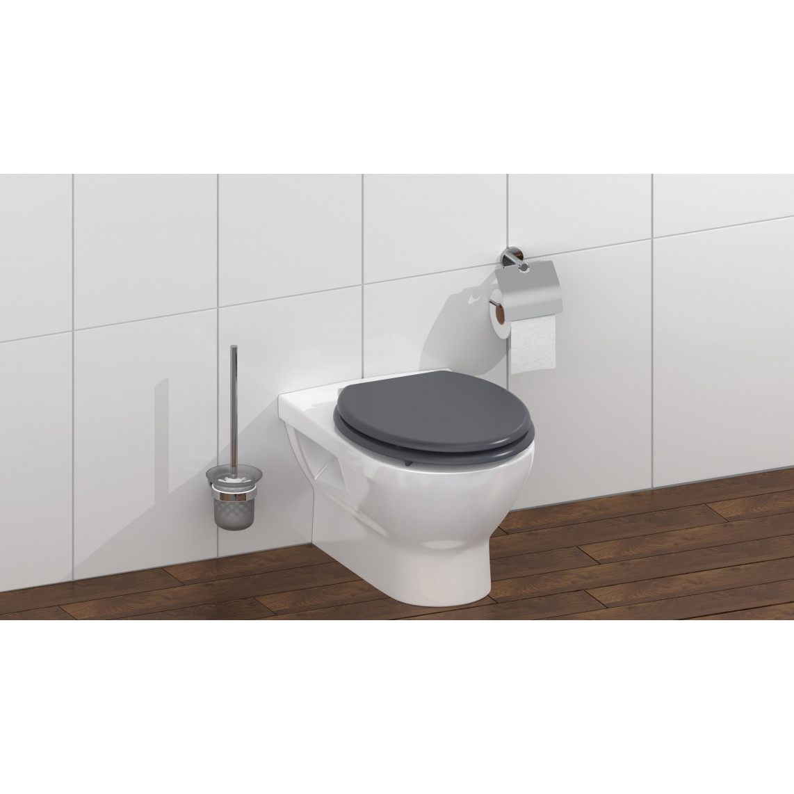 80104 abattant WC en MDF SPIRIT ANTHRAZIT, avec frein de chute