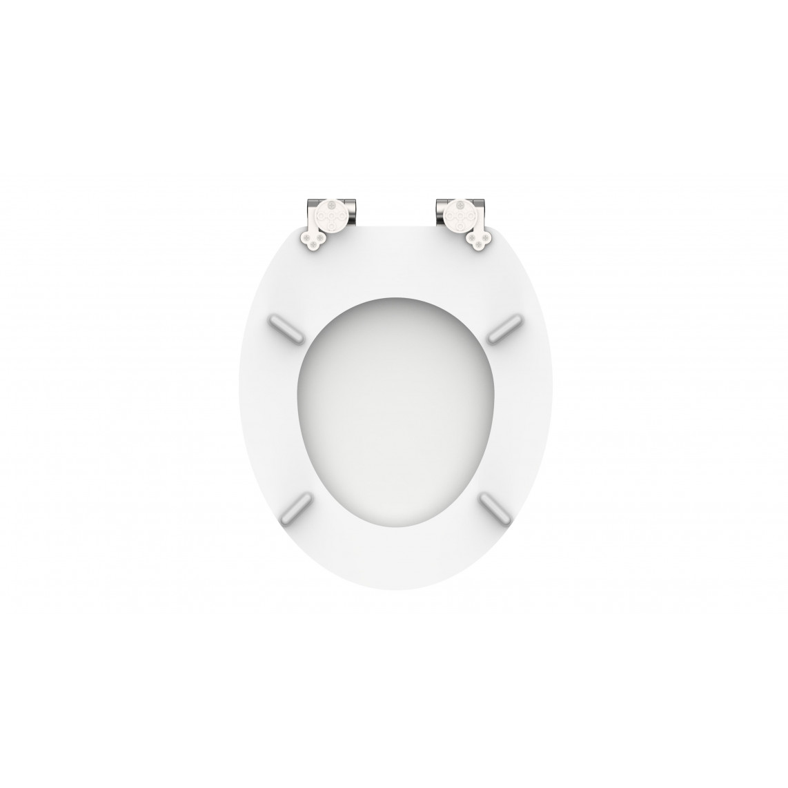 84100 abattant WC avec noyau en bois WHITE, avec frein de chute
