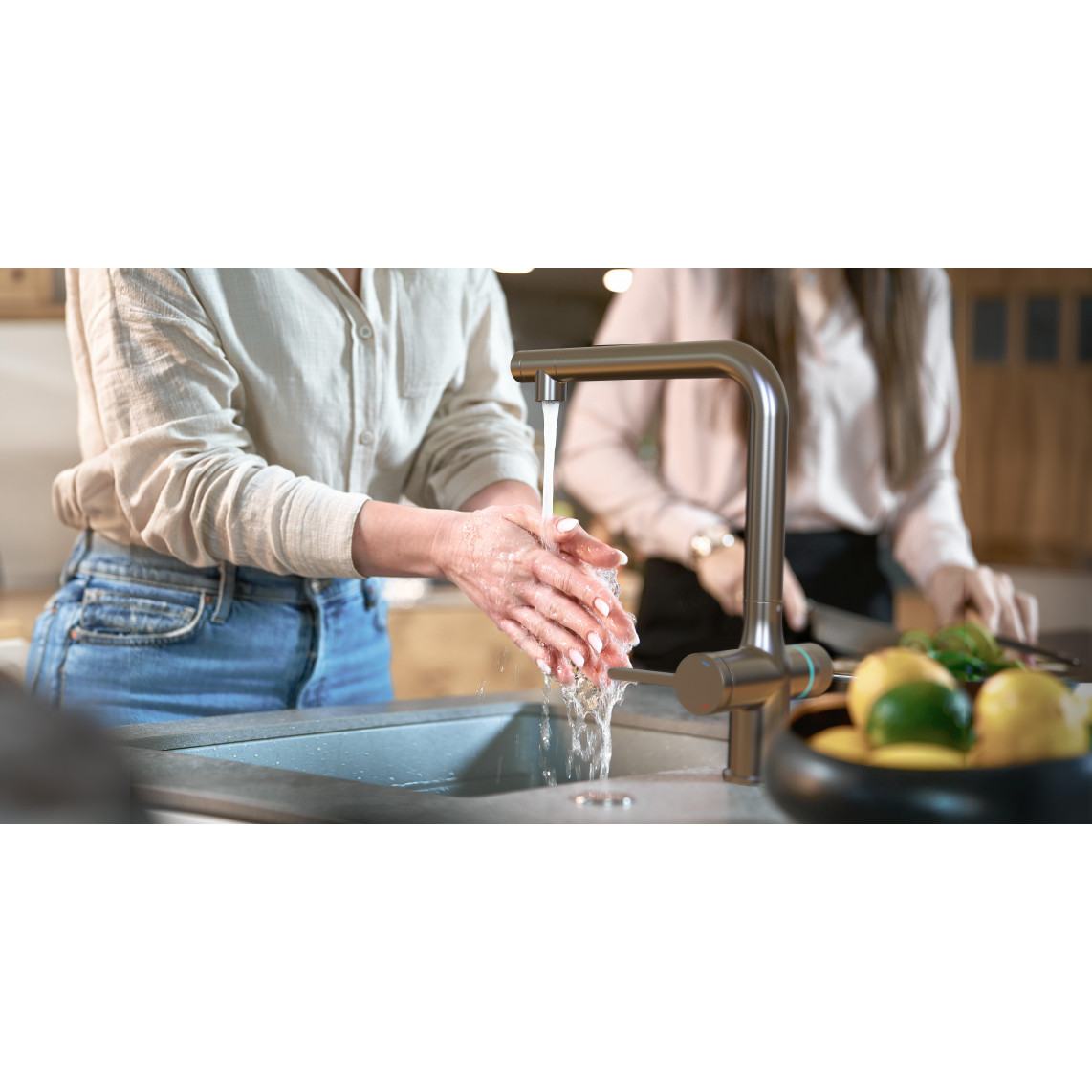 99905 AQUASTAR PREMIUM robinet d'évier à eau gazeuse plus système de refroidissement et de filtration, apparence inox