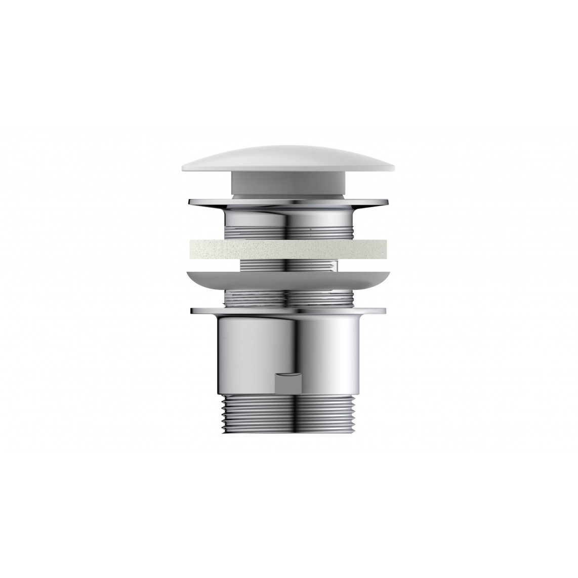 98807410 Design-vanne d'évacuation, capuchon blanc, 1 1/4? x 65 mm
