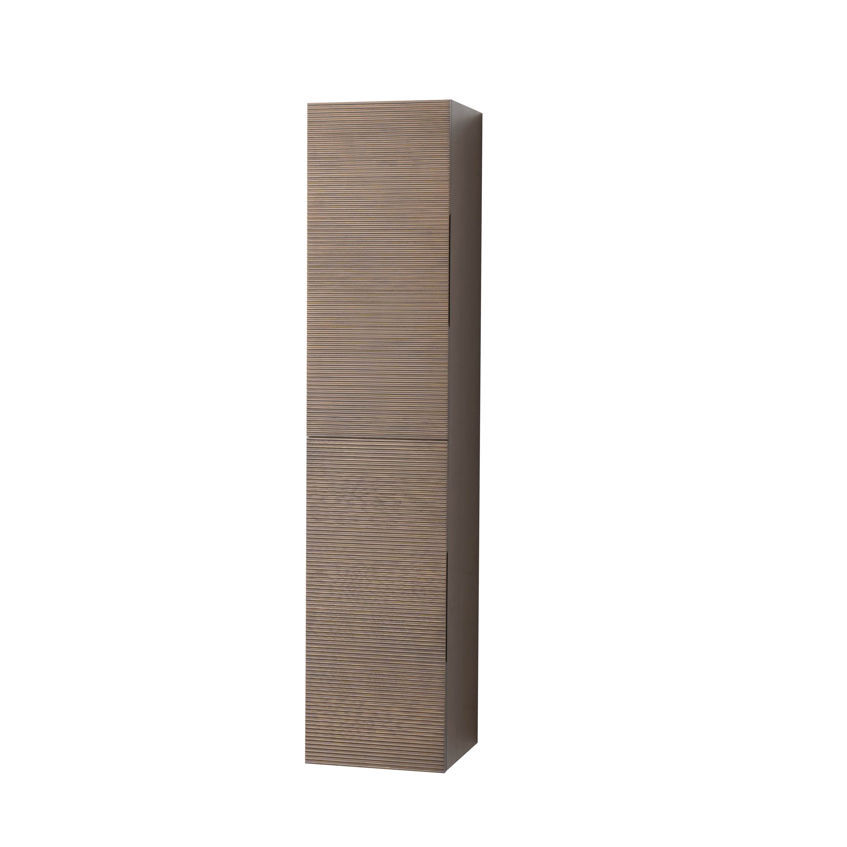 LAYDA COLONNE - 2 PORTES - SANS POIGNÉES - SOFT CLOSE - RÉVERSIBLE - 35X160X35 CM - NOYER FONCÉ