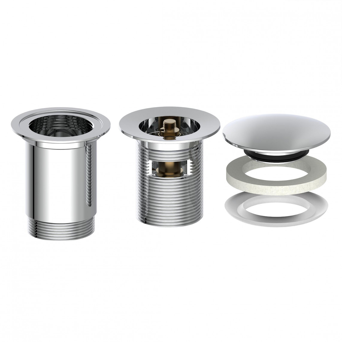 988073013 vanne d'évacuation à bouton clic-clac, chromé, 1 1/4"