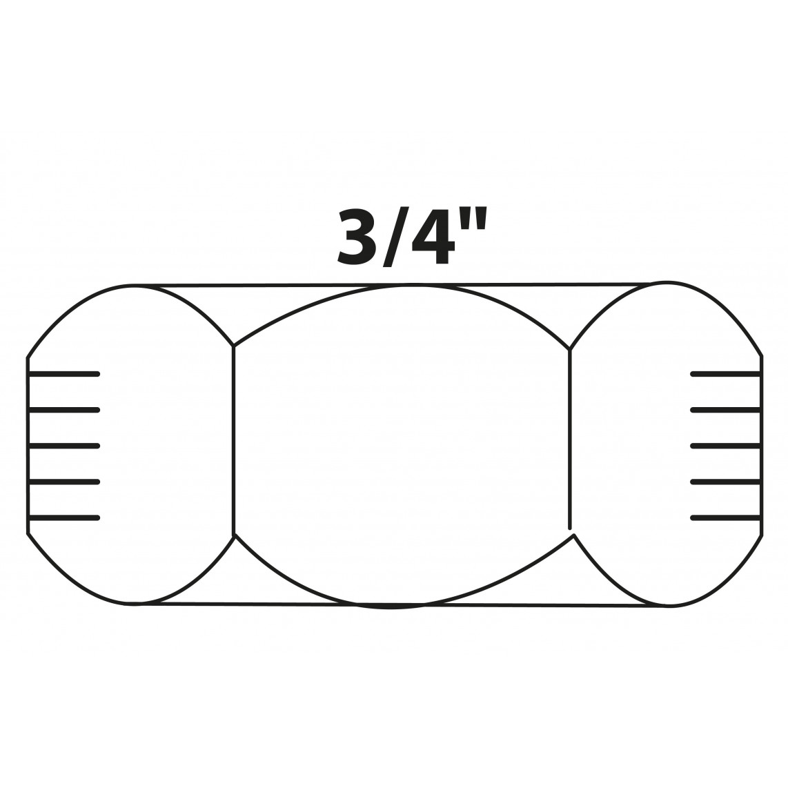988964355 BR contre-écrou, vierge, 3/4" F, (3310)