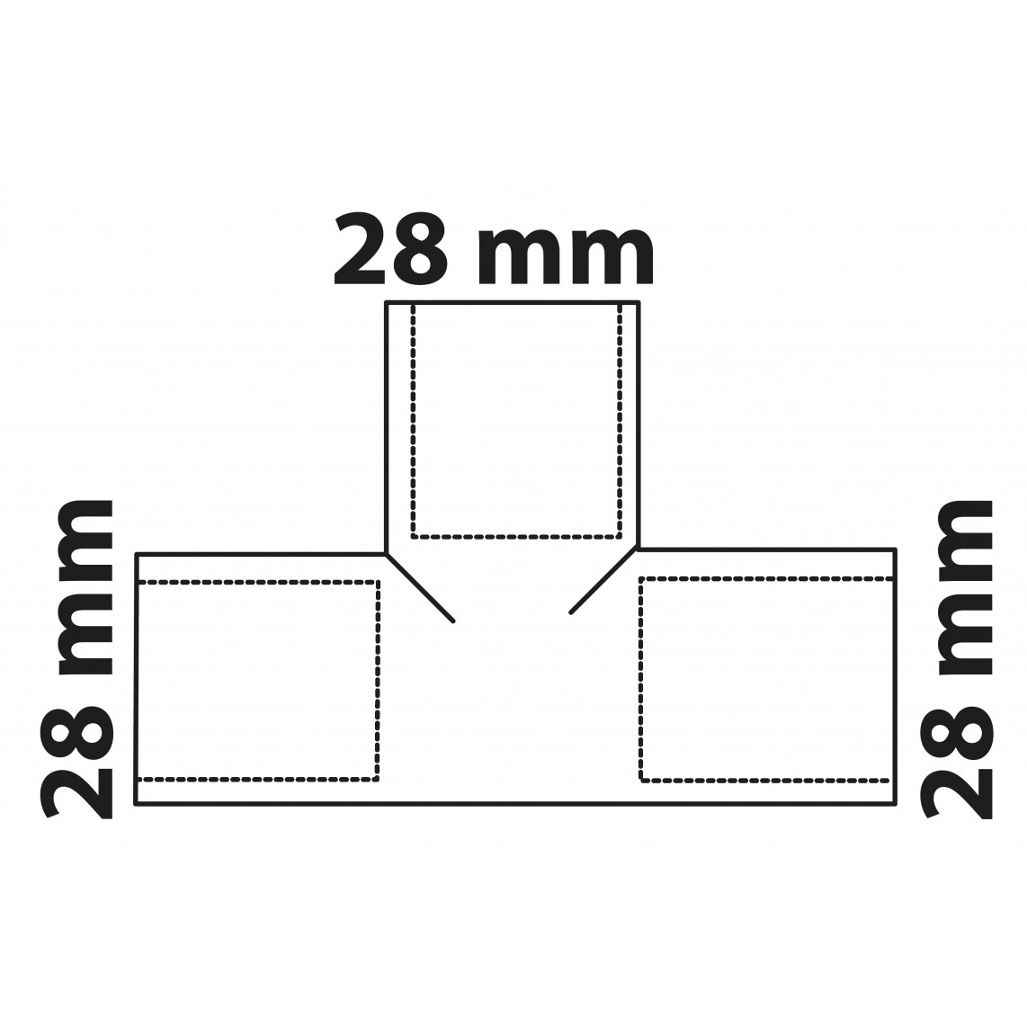 989046017 CU pièce en T, vierge, 28 mm, 3 manchons, (5130)